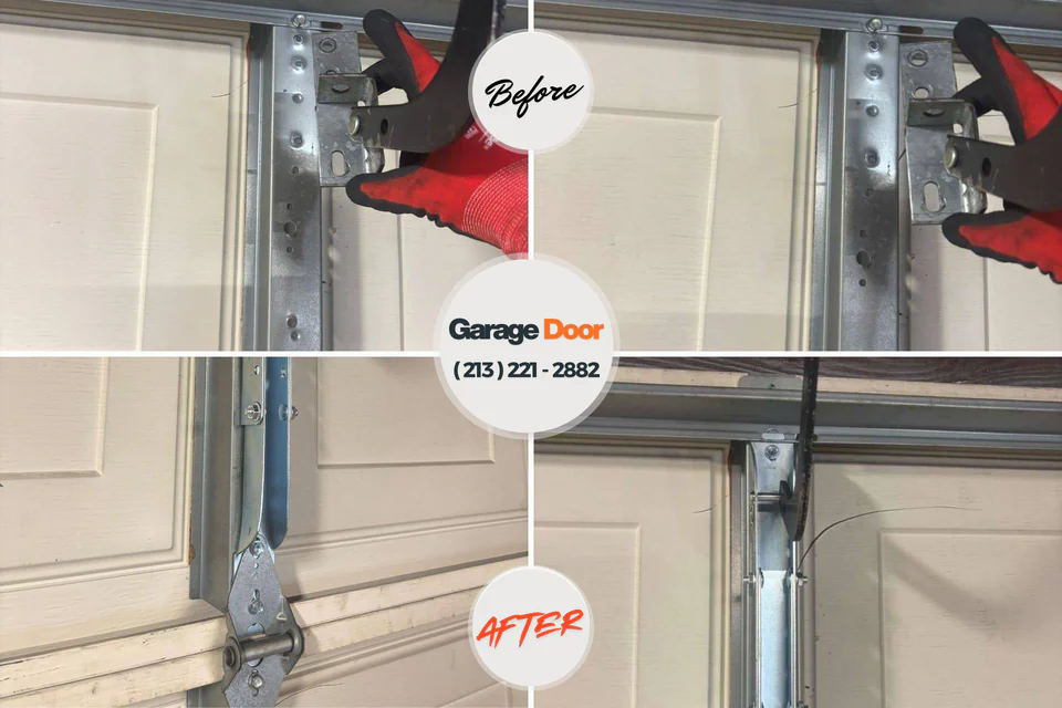Before and after: garage door repair Schererville, IN